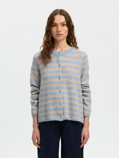 Lulu Knit Cardigan - Cashmere Blue Stripes