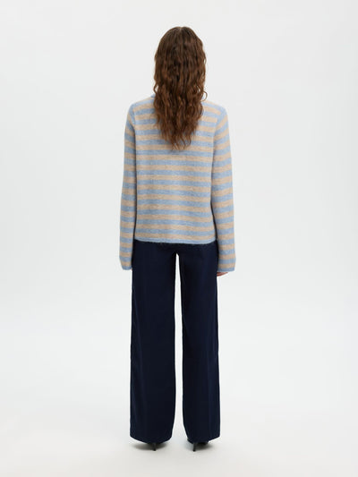 Lulu Knit Cardigan - Cashmere Blue Stripes