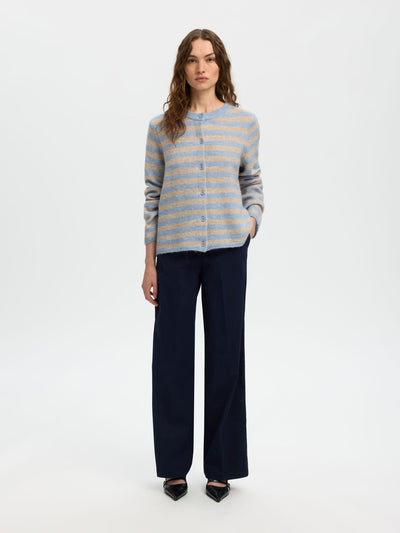 Lulu Knit Cardigan - Cashmere Blue Stripes