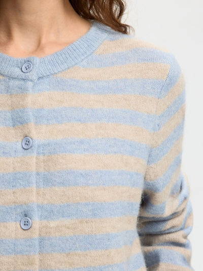 Lulu Knit Cardigan - Cashmere Blue Stripes