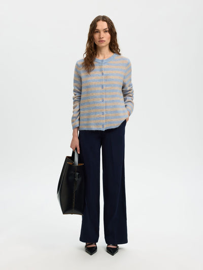 Lulu Knit Cardigan - Cashmere Blue Stripes