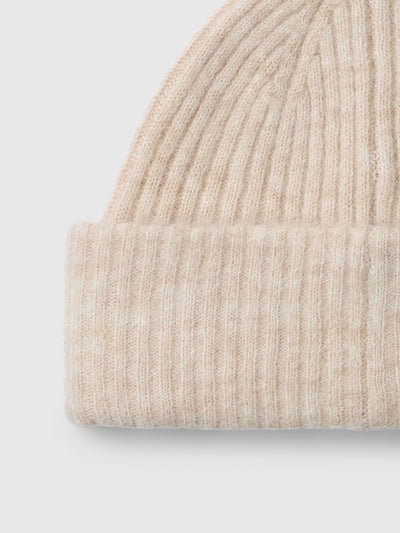 Lulu Wool Blend Knit Beanie - Birch