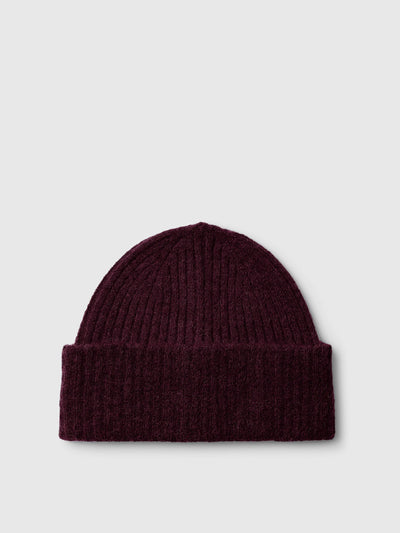 Lulu Wool Blend Knit Beanie - Fig