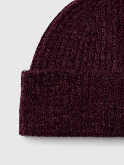 Lulu Wool Blend Knit Beanie - Fig