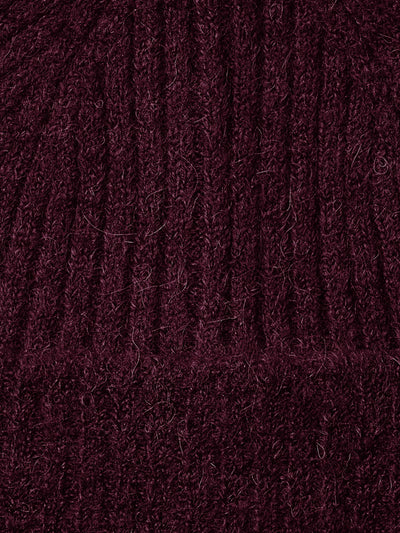 Lulu Wool Blend Knit Beanie - Fig