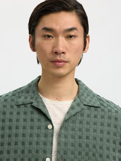 Relax Monty Texture SS Shirt - Balsam Green Texture