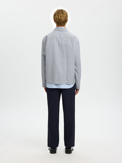 Relax David Mix Zip Overshirt - Blue Mirage Poppytooth