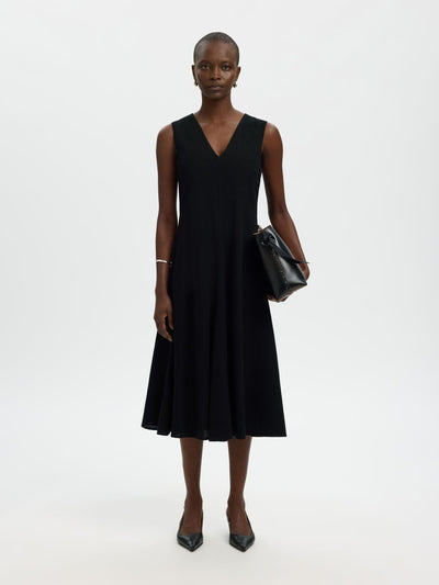 Luisa Linen Blend Dress - Black