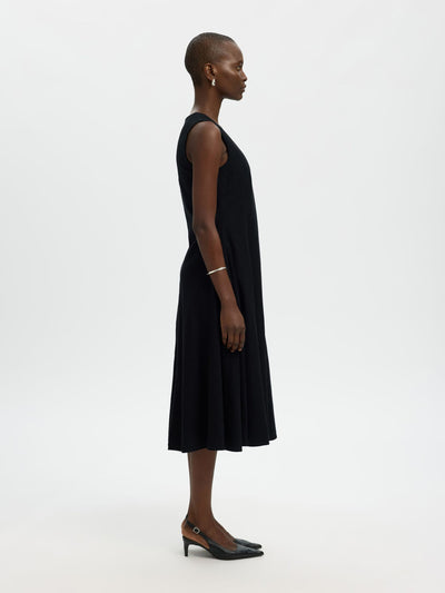Luisa Linen Blend Dress - Black