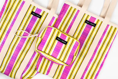 Large Shopper Bag - Pink & Yellow
