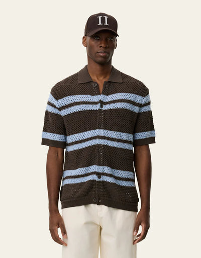 Gianni SS Knitted Polo Shirt - Turkish Coffee Brown