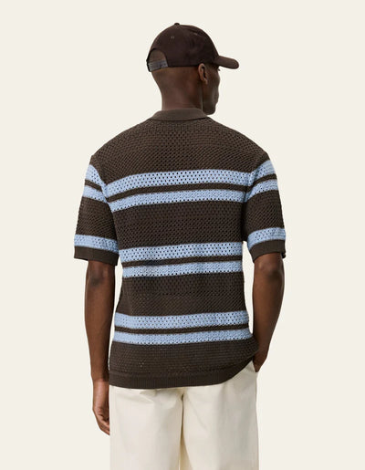 Gianni SS Knitted Polo Shirt - Turkish Coffee Brown