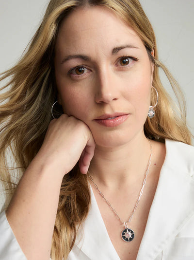 Astrid Necklace - Sterling Silver/Pink Rhodochrosite