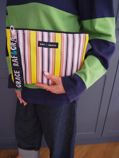 Small Pouch - Pale Pink/Yellow/Black