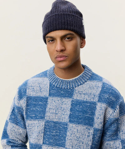 Check Knit - Dark Denim Blue