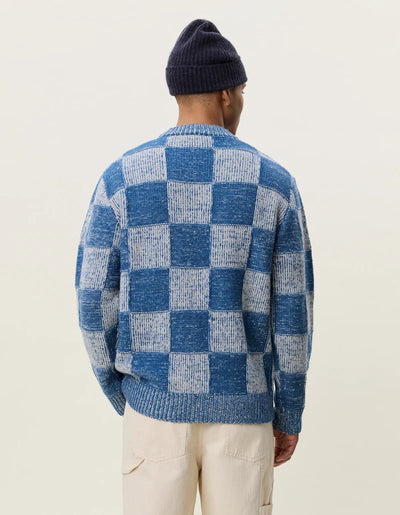 Check Knit - Dark Denim Blue