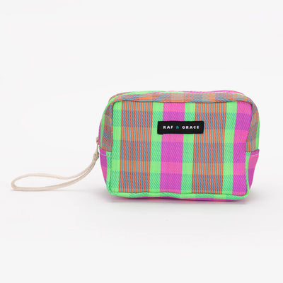 Wash Bag - Bright Pink & Green