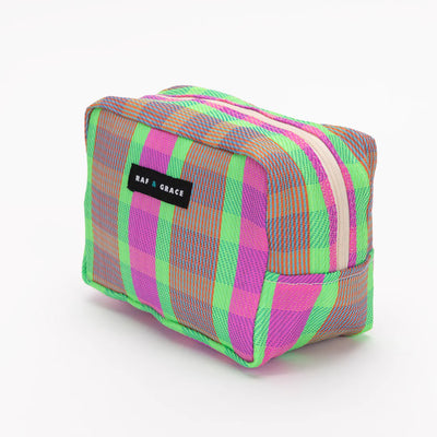 Wash Bag - Bright Pink & Green