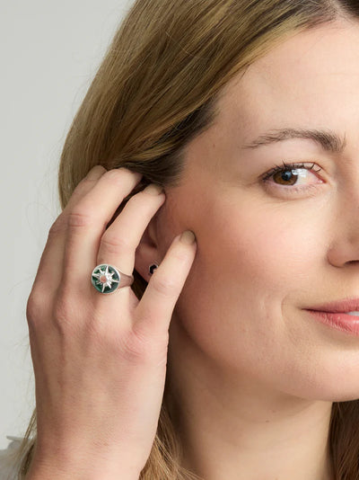 Astrid Ring - Sterling Silver/ Pink Rhodochrosite1