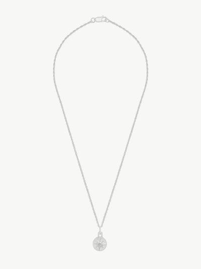 Mini Astrid Necklace 16'' Chain - Silver/White Mother of Pearl