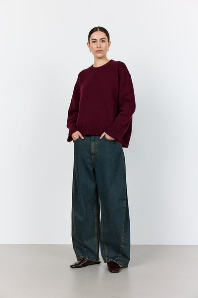 Perle 1 Pullover - Fudge/Bordeaux