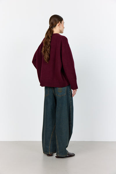 Perle 1 Pullover - Fudge/Bordeaux