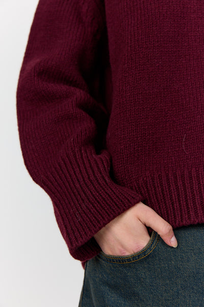 Perle 1 Pullover - Fudge/Bordeaux