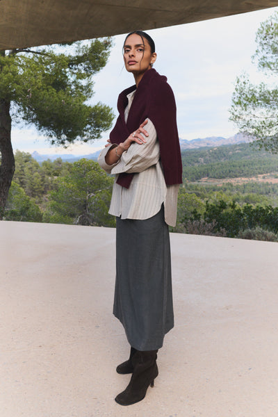 Perle 1 Pullover - Fudge/Bordeaux