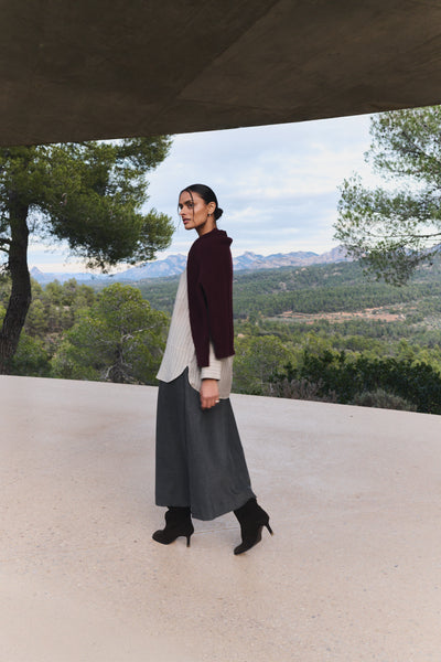 Perle 1 Pullover - Fudge/Bordeaux