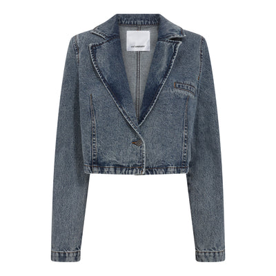 Vika CC Crop Blazer - Denim Blue