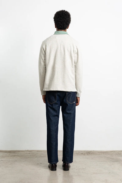 Mini Logo Zip Polo - Plain Grey Melange