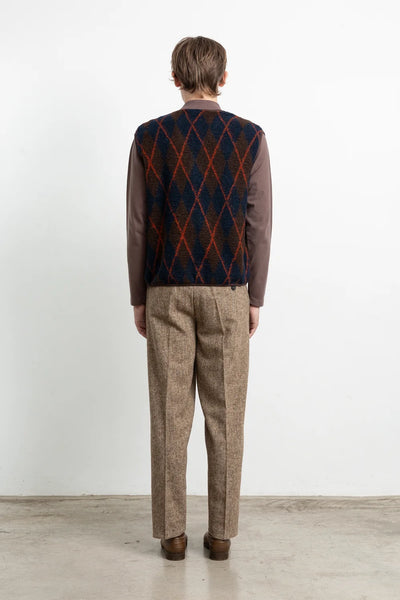 Atelier Vest - Plain Brown Check