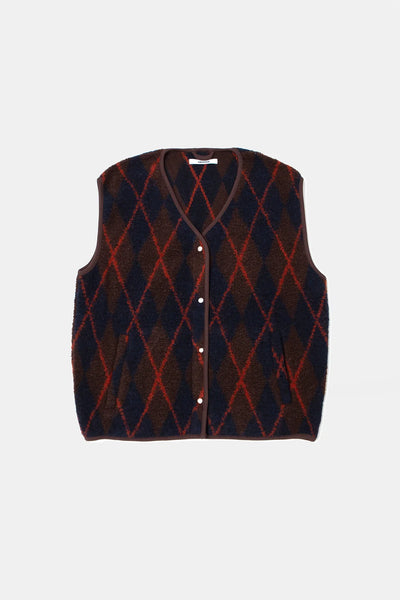 Atelier Vest - Plain Brown Check