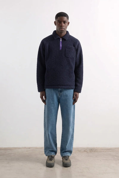 Unconventional Zip Logo - Plain Navy