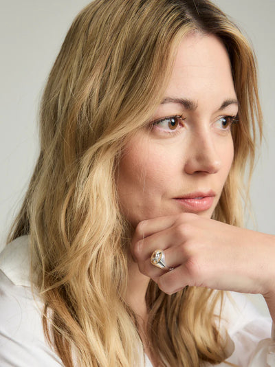 Astrid Ring - Sterling Silver/ Pink Rhodochrosite1