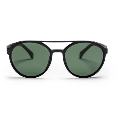 Rikard Unisex Sunglasses - Green Lens/ Matt Black Frame