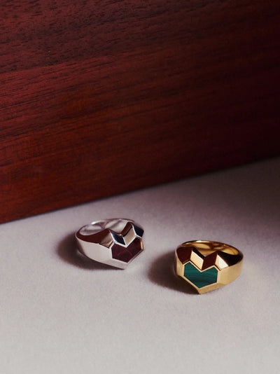 Daryl Ring - Gold/Green Malachite1