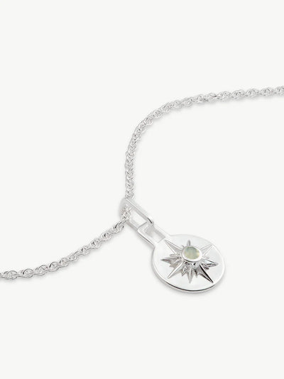 Mini Astrid Necklace 16'' Chain - Silver/White Mother of Pearl