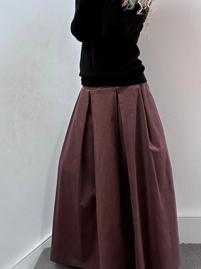 'NO MORE NOBODY' - Valery Maxi Skirt Corduroy - Taupe