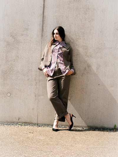 Sonje Lightweight Cotton Shacket - Brown Check