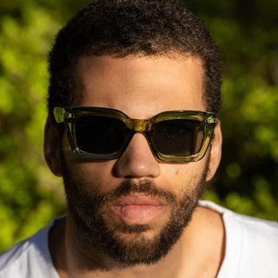 Anna Unisex Sunglasses - Green Lens/ Forest Green Frame