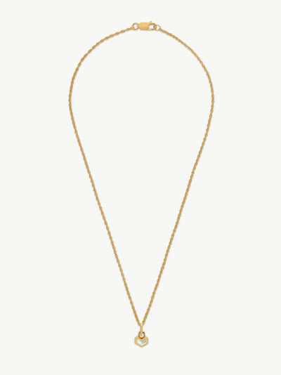 Mini Daryl Necklace 16'' Chain - Gold/ White Mother of Pearl