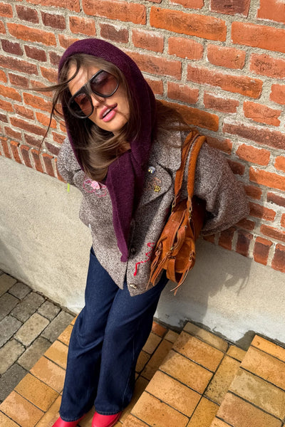 Nuriette Hoodie Scarf - Fig