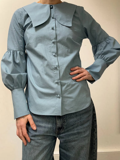 NO MORE NOBODY' - Habiba Blouse Organic Cotton - Blue