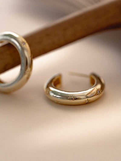 Aster Hoops - Gold Plating