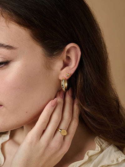 Aster Hoops - Gold Plating