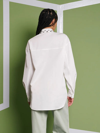 Maria Oversized Shirt - Pearl Ivory