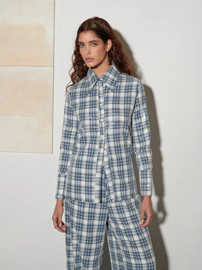 Maya Sequin Shirt - Cloud Blue