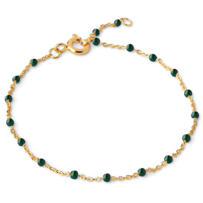 Lola Bracelet - Gold/Petrol Green