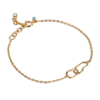 Organic Double Circle Bracelet - Gold